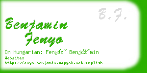 benjamin fenyo business card